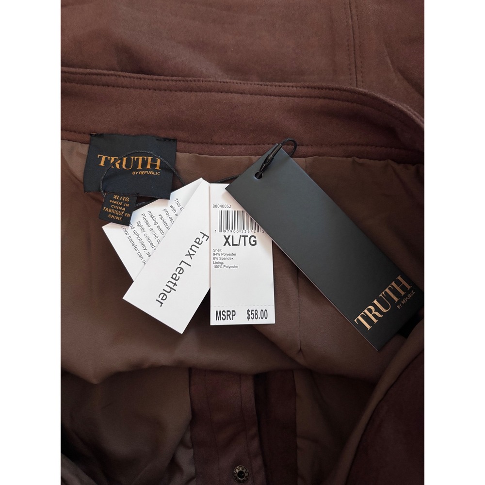 NWT Truth by Republic Faux Suede Mini Skirt XL Chocolate Brown MSRP $58 - Picture 2 of 10